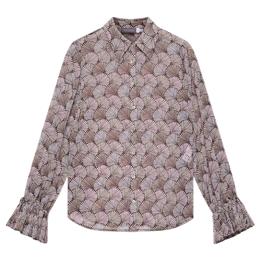 Mint Velvet Neutral Geo Print Shirt